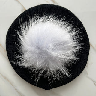 VALERI Lightweight Light Blue Pom Pom Beret