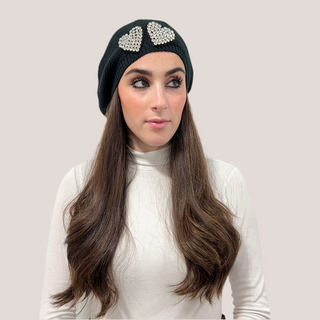 Crystal Heart Beret - Clear