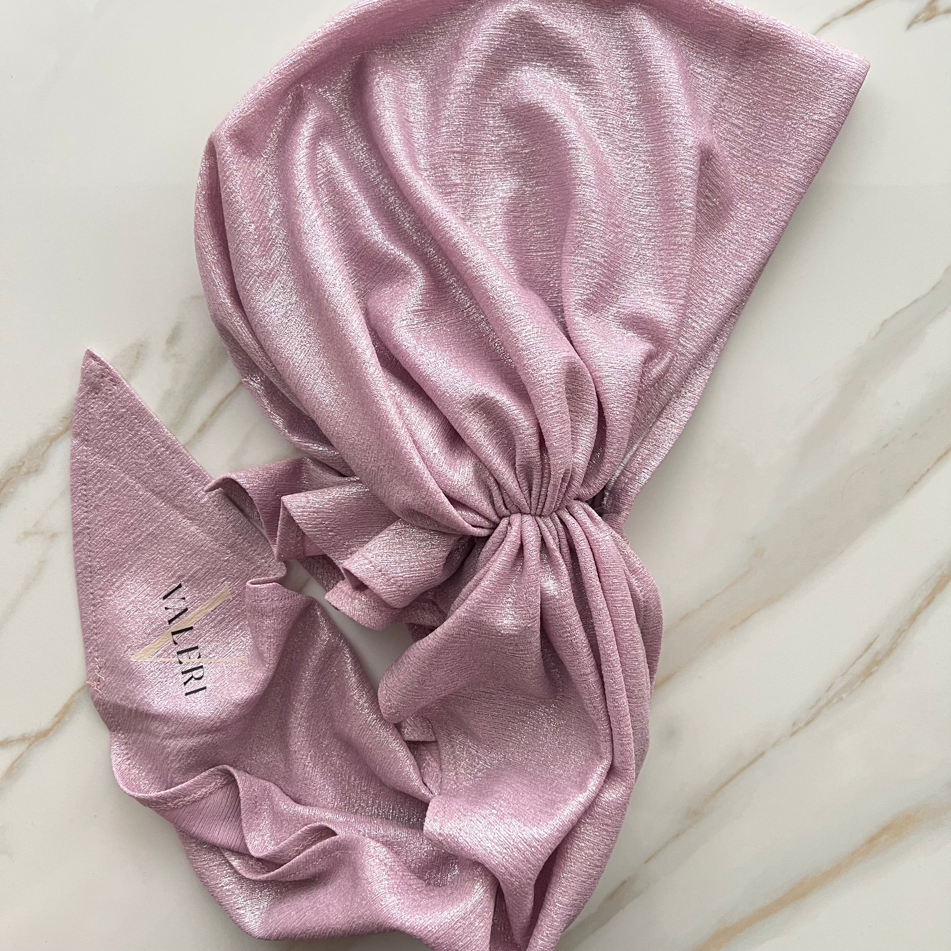 Pink Glitter Pre-Tied Scarf