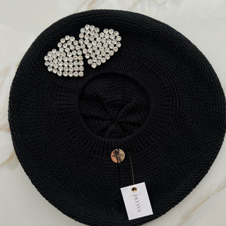 Crystal Heart Beret - Clear