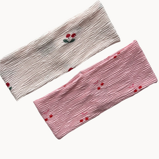 Cherry Crinkle Wide Headband Collection