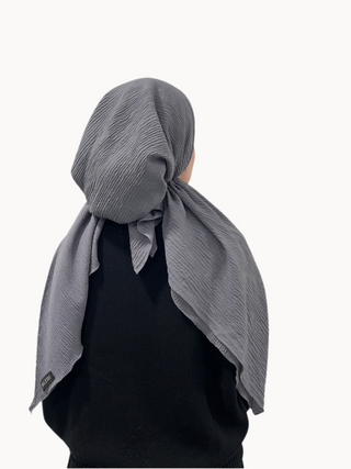 Glacier Gray Crinkle Pre-Tied Scarf