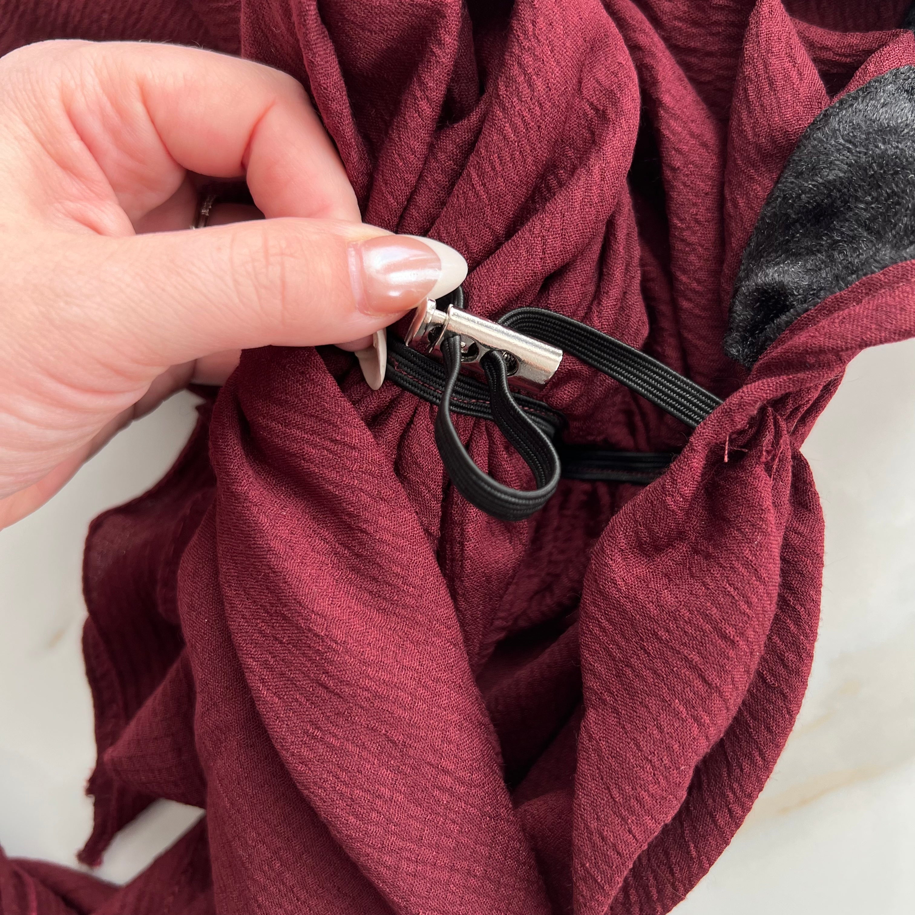 Crinkle Pre-Tied - Burgundy