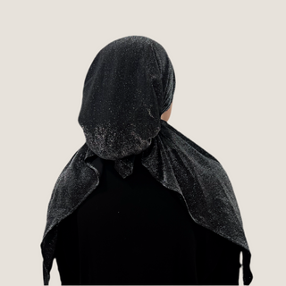 Black Shimmer Pre-Tied Scarf