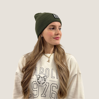 Tweed Logo Olive Cuff Beanie