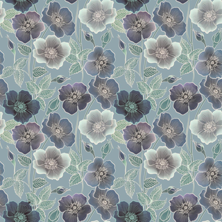 Moonlit Poppies Triangle Scarf