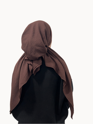 Dark Chocolate Crinkle Pre-Tied Scarf