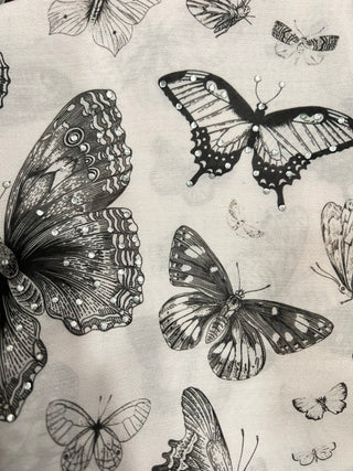 Butterfly Embellished Open Square Scarf