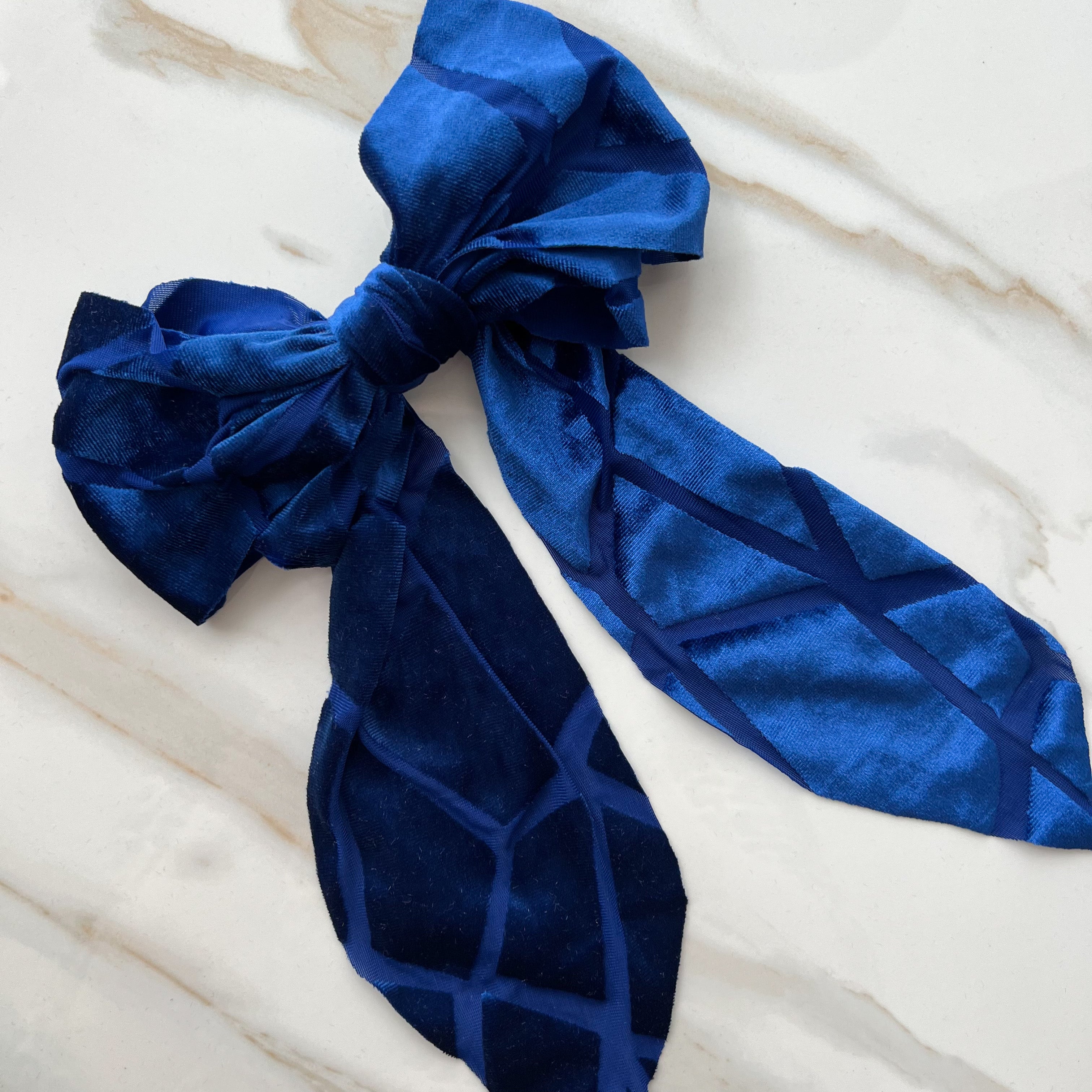 Jen Velvet Bow - Royal Blue