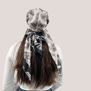 Butterfly Embellished Open Square Scarf