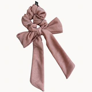 Ballet Pink Shimmer Bow Scrunchie