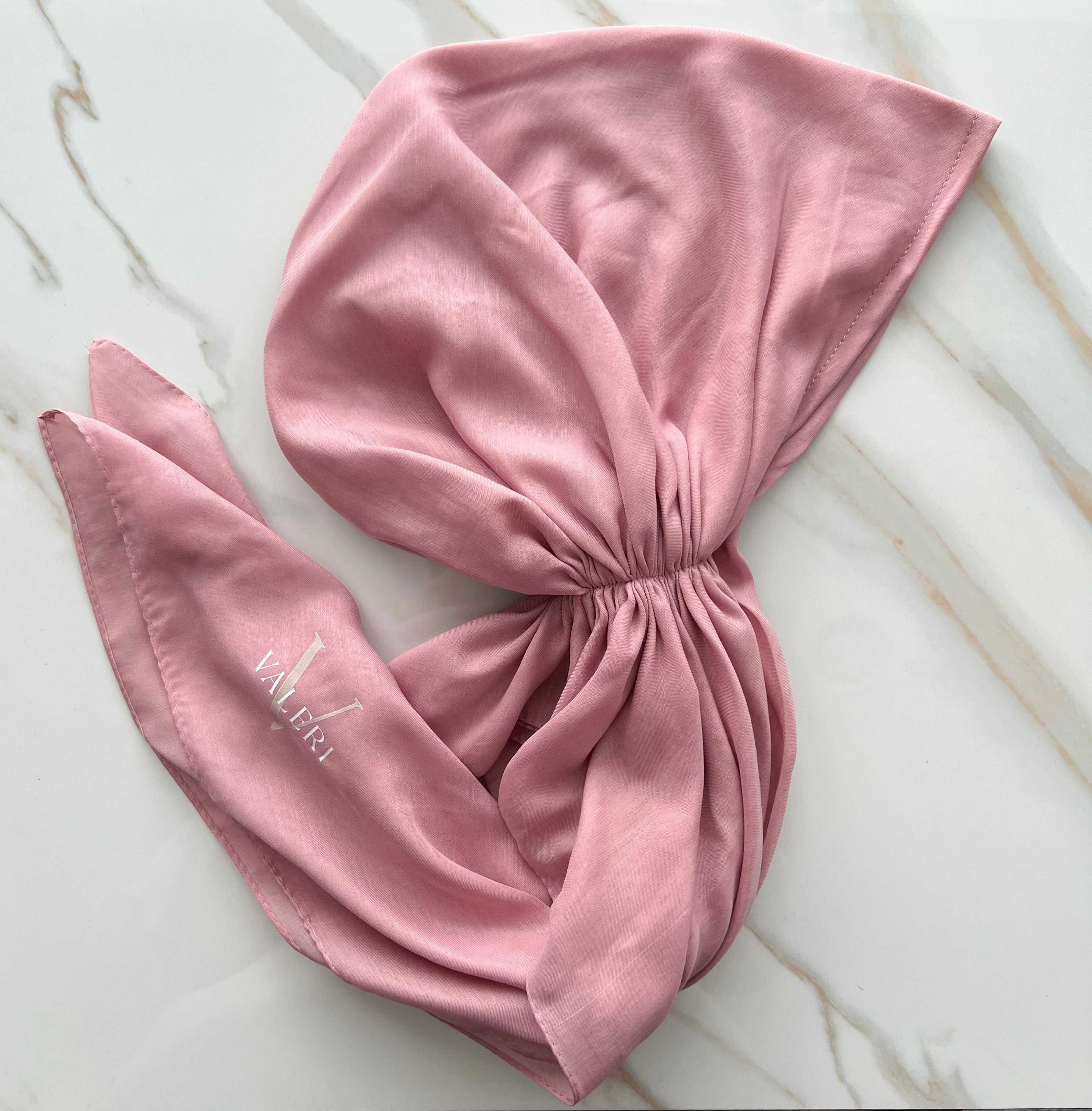 Pink Cotton Pre-Tied Scarf