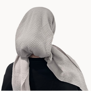 Light Gray Crinkle Triangle Scarf