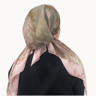 Blush Toile Pre-Tied Scarf