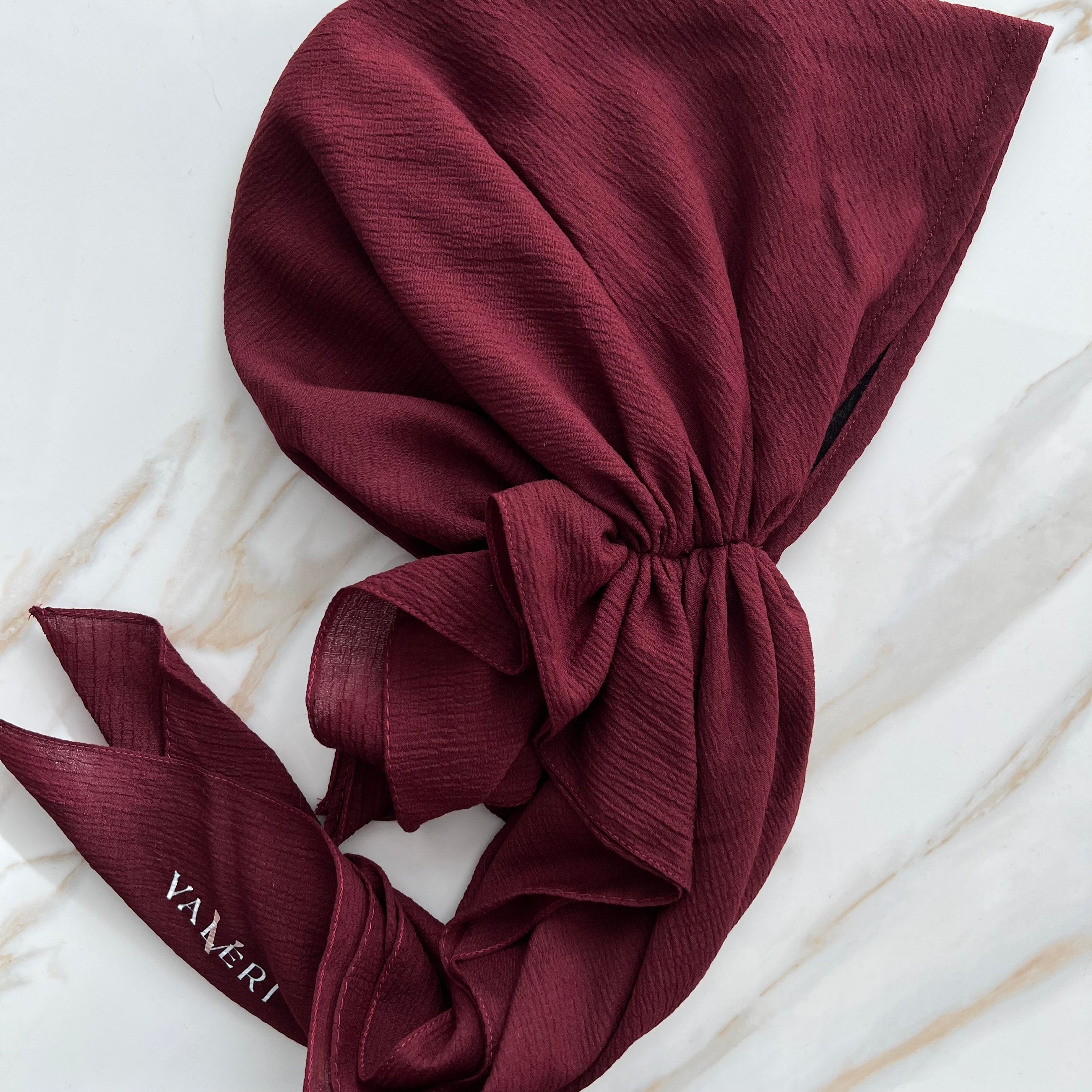 Crinkle Pre-Tied - Burgundy