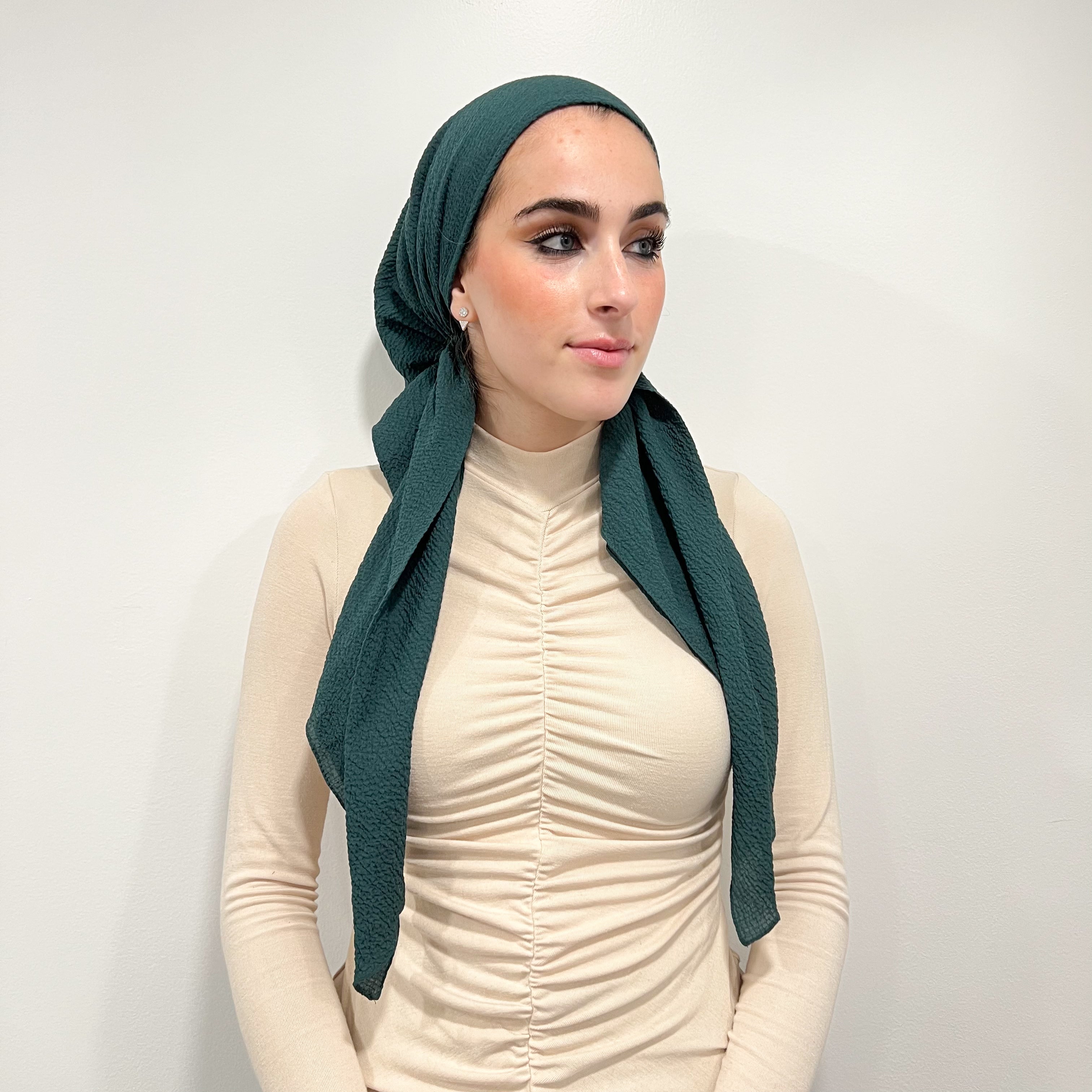 Crinkle Pre-Tied Scarf - Pine