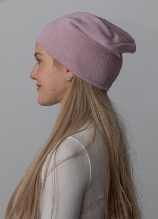 Powder Pink Heathered Knit Beanie