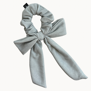 Light Silver Shimmer Bow Scrunchie