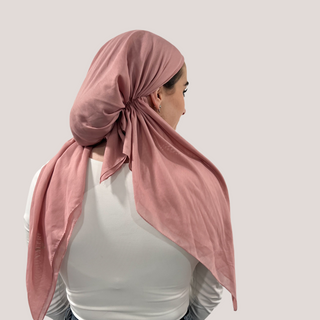 Pink Cotton Pre-Tied Scarf