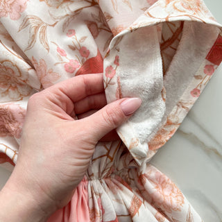 Vintage Peach Plume Pre-Tied Scarf