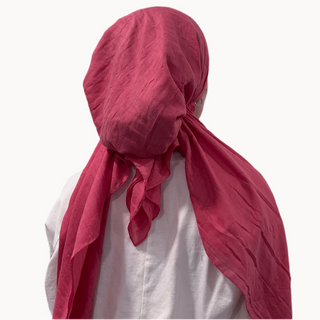 Watermelon Pink Bamboo Crepe Pre-Tied Scarf