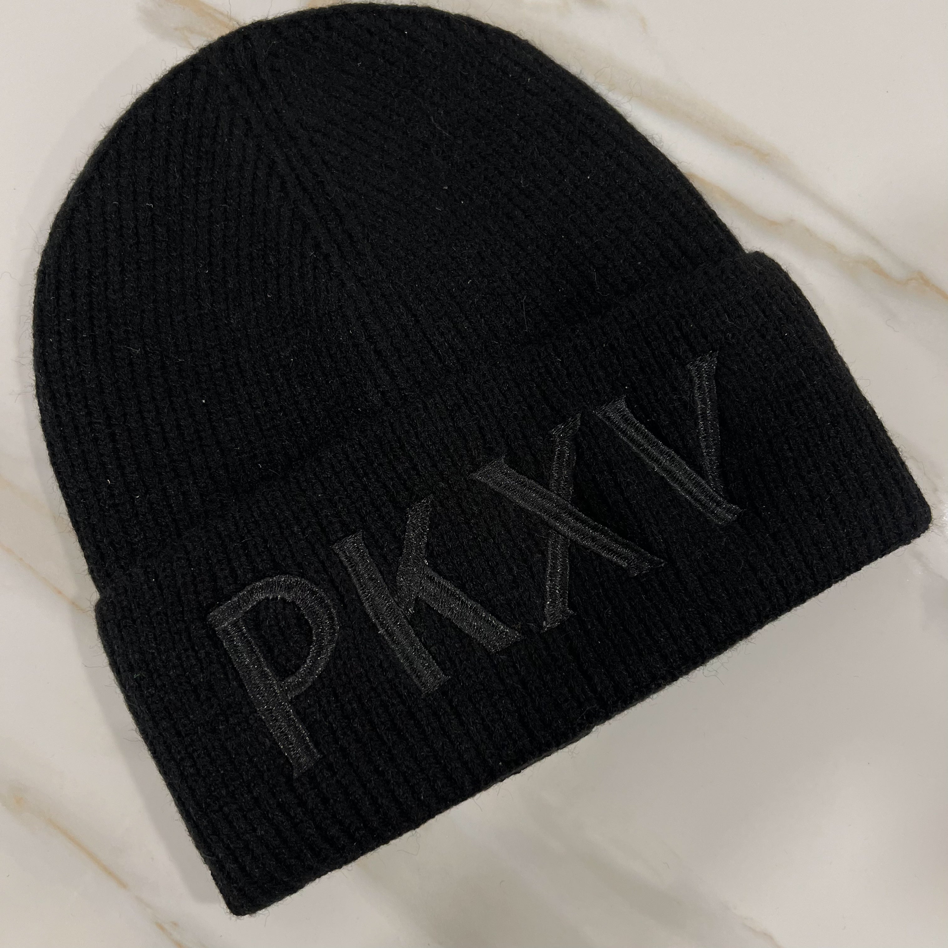 PK X V Logo Cuff Beanie - Black