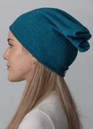 Teal Heathered Knit Beanie