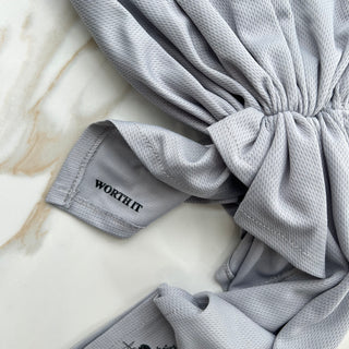 Gray Dri Fit "Worth It" Scarf by Alyssa