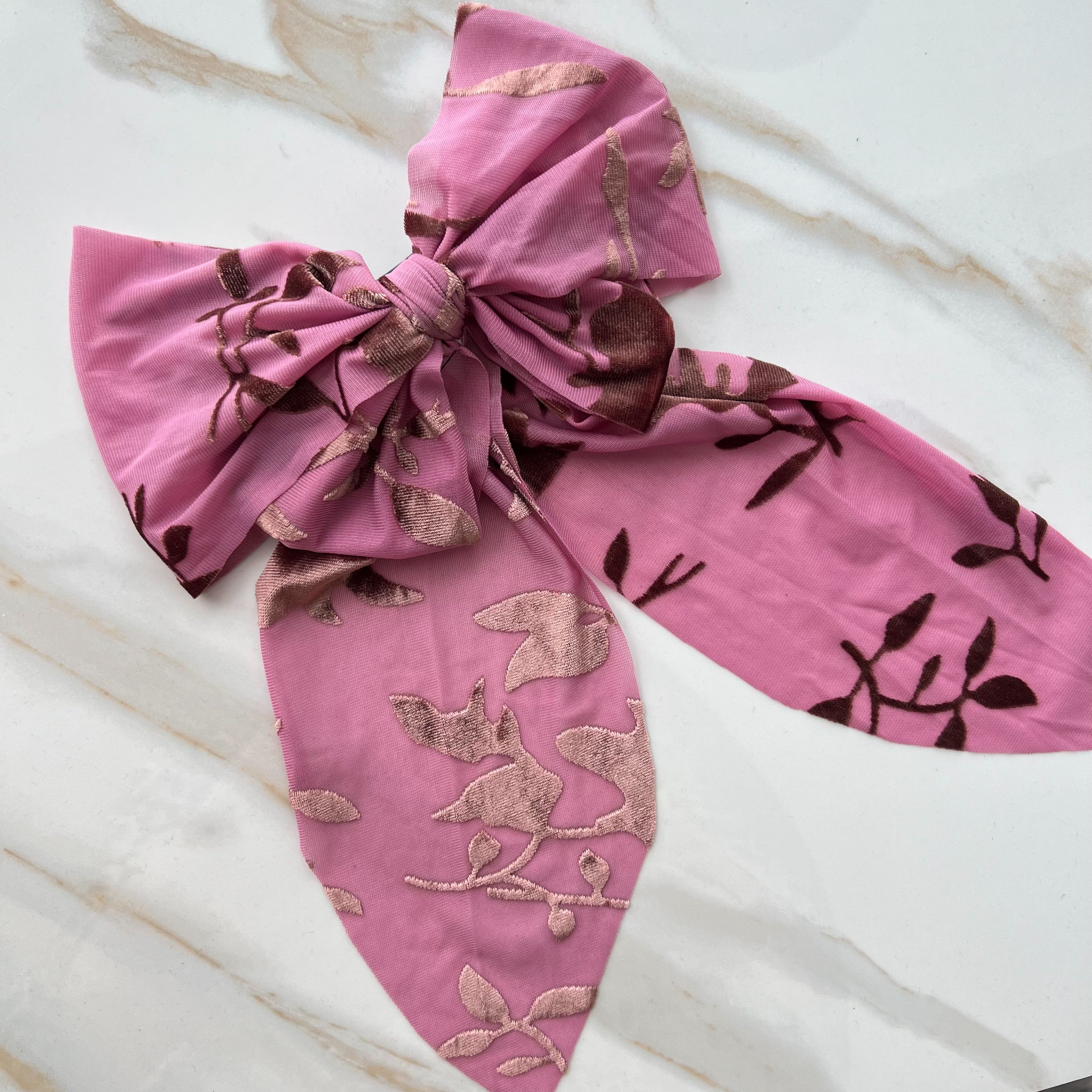 Rosa Velvet Bow - Mauve