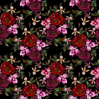 Crimson Garden Triangle Scarf