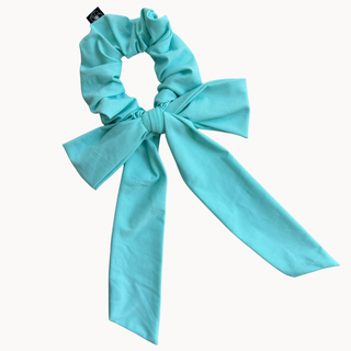 Aquamarine Blue Dri Fit Bow Scrunchie