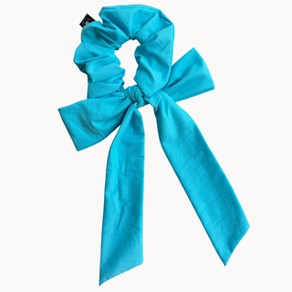 Bright Blue Dri Fit Bow Scrunchie