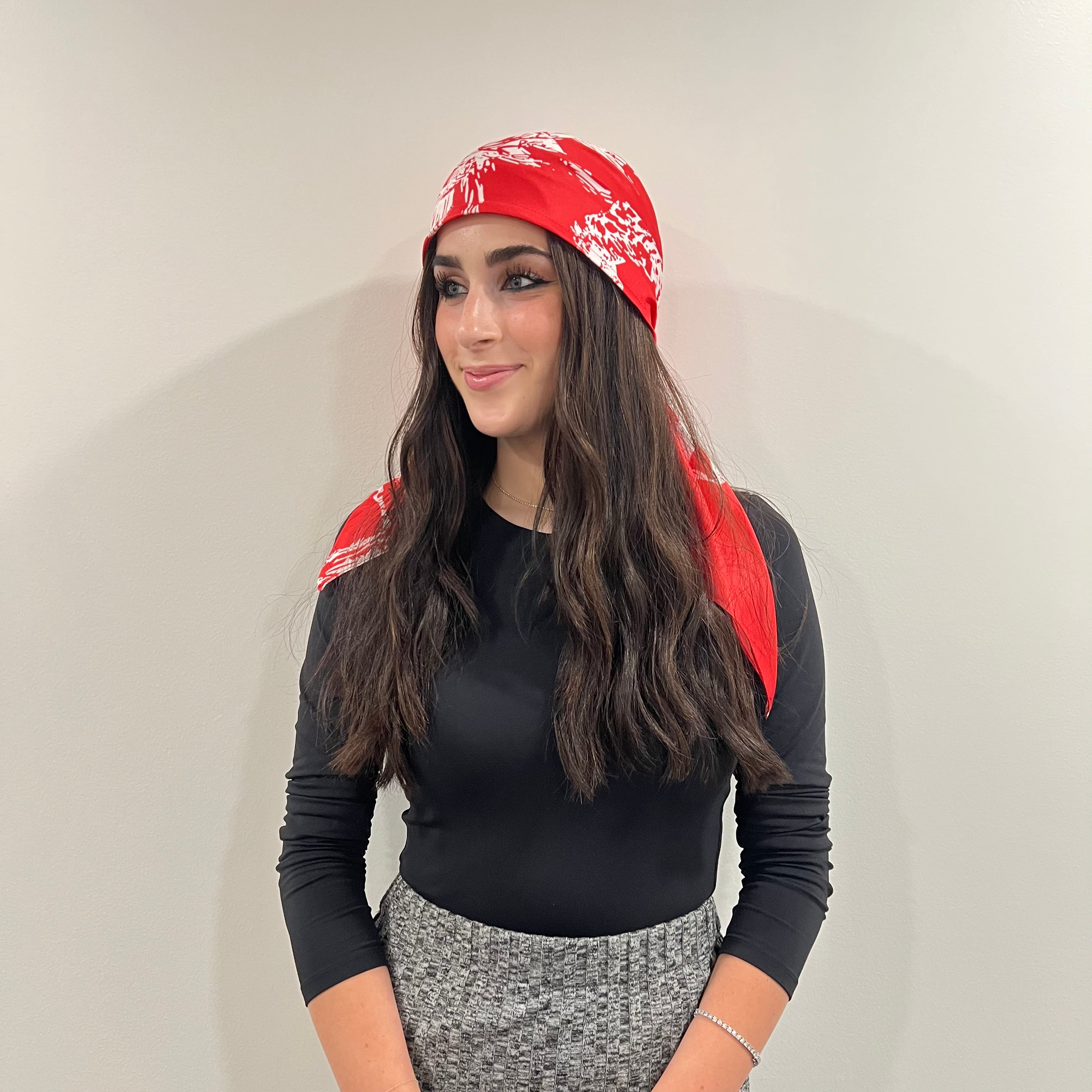 @Styledbyrebs X Valeri Scarlet Safari Satin Triangle Scarf