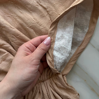 Caramel Cloud Bamboo Crepe Pre-Tied Scarf