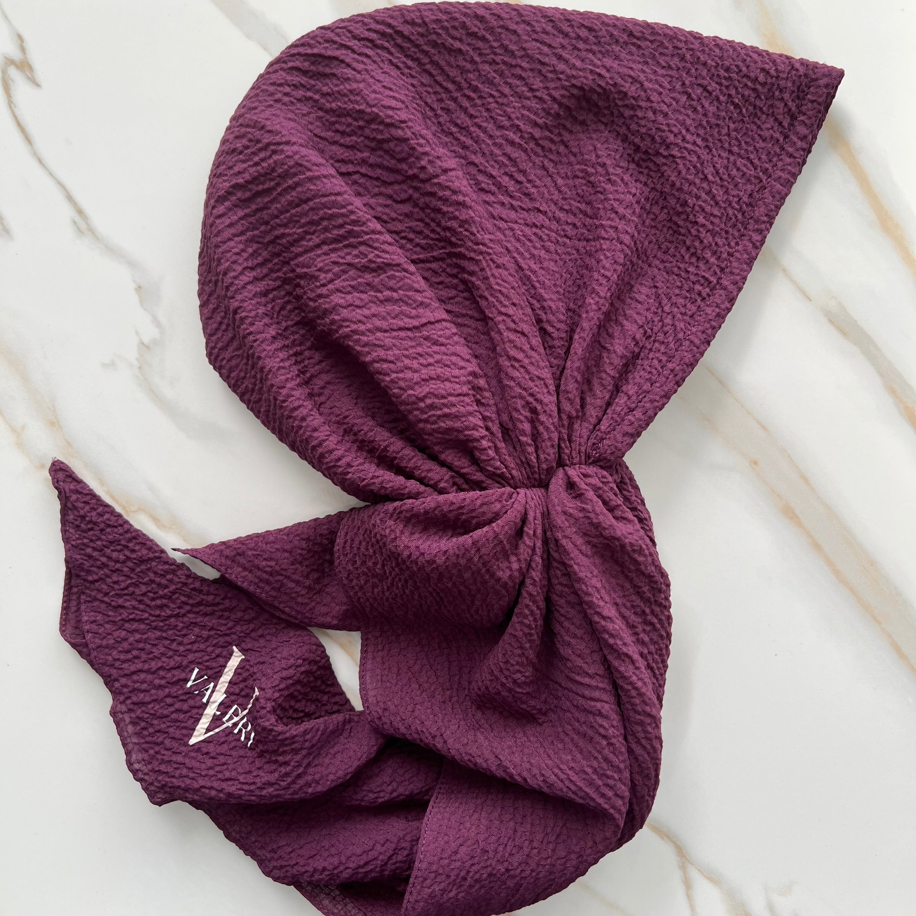 Mulberry Crinkle Pre-Tied Scarf