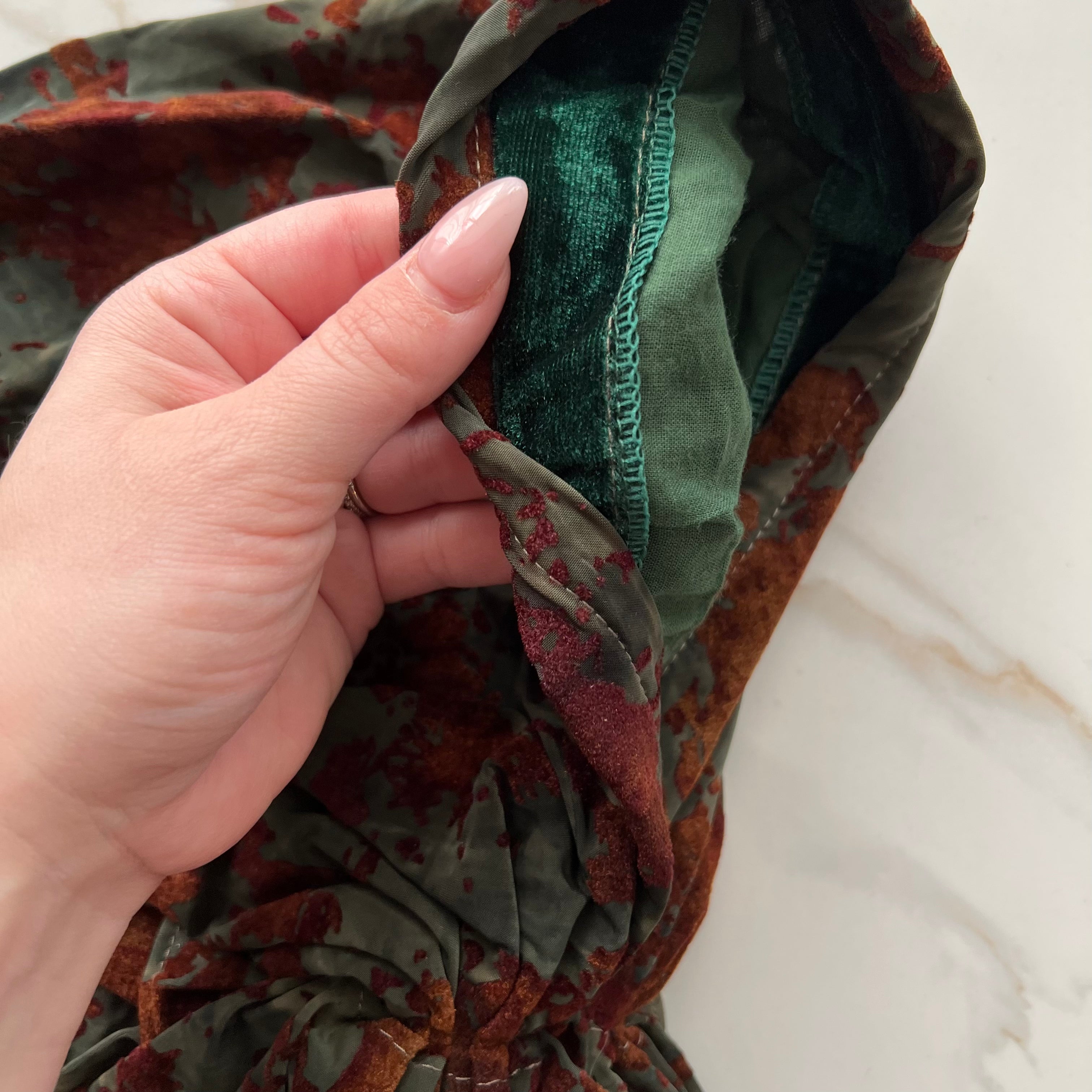 Sophia Suede Pre-Tied Scarf - Pine