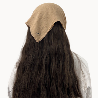 Caramel Cloud Bamboo Crepe Ready-Tied Bandana