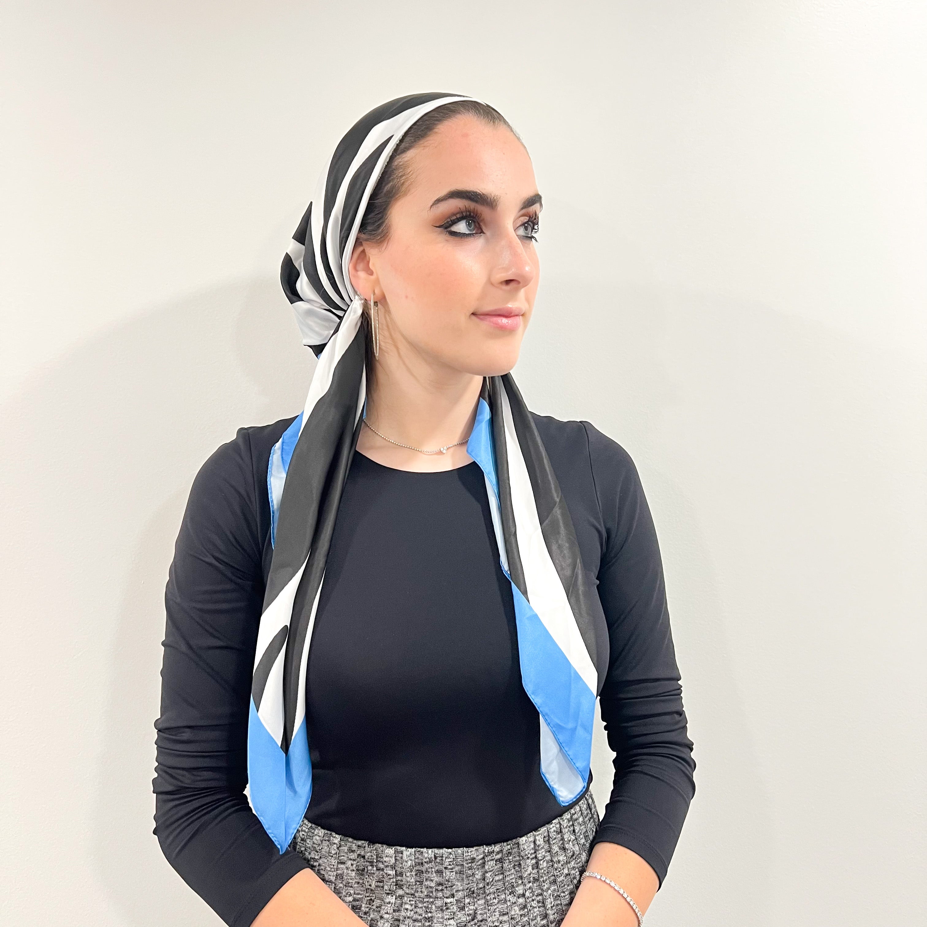 @Styledbyrebs X Valeri Zebra Satin Pre-Tied Scarf