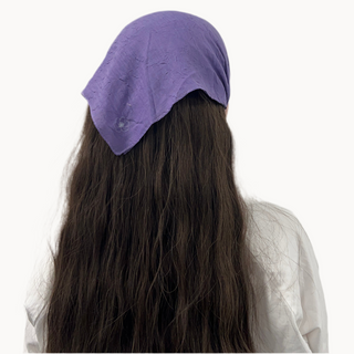 Purple Bamboo Crepe Ready-Tied Bandana