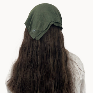 Moss Bamboo Crepe Ready-Tied Bandana