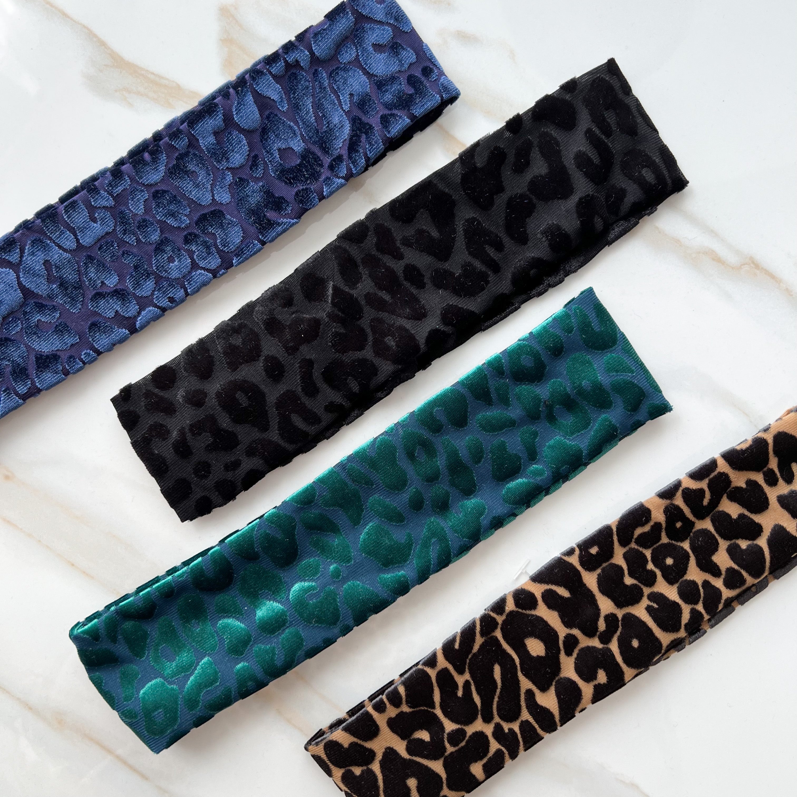 Leopard Velvet Headband - Skinny