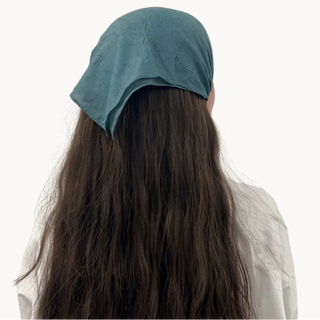 Teal Bamboo Crepe Ready-Tied Bandana
