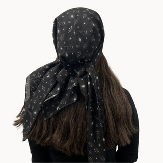 Valeri Signature Bloom Black Triangle Scarf