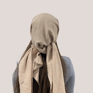 Beige Bamboo Triangle Scarf