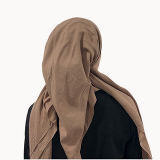 Brown Cotton 2.0 Open Pre-Tied Scarf