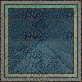 Indigo Leopard Mix Square Scarf