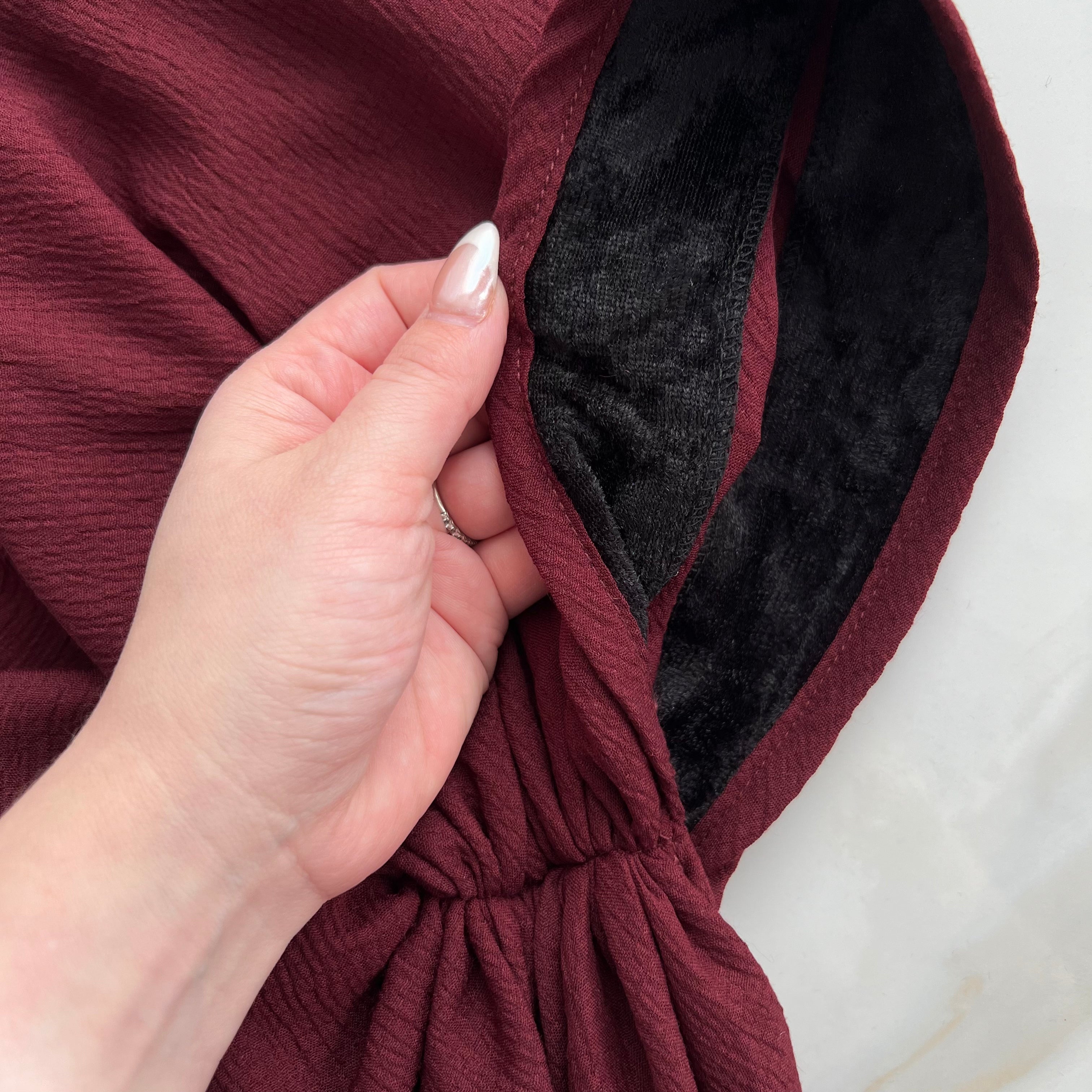 Crinkle Pre-Tied - Burgundy