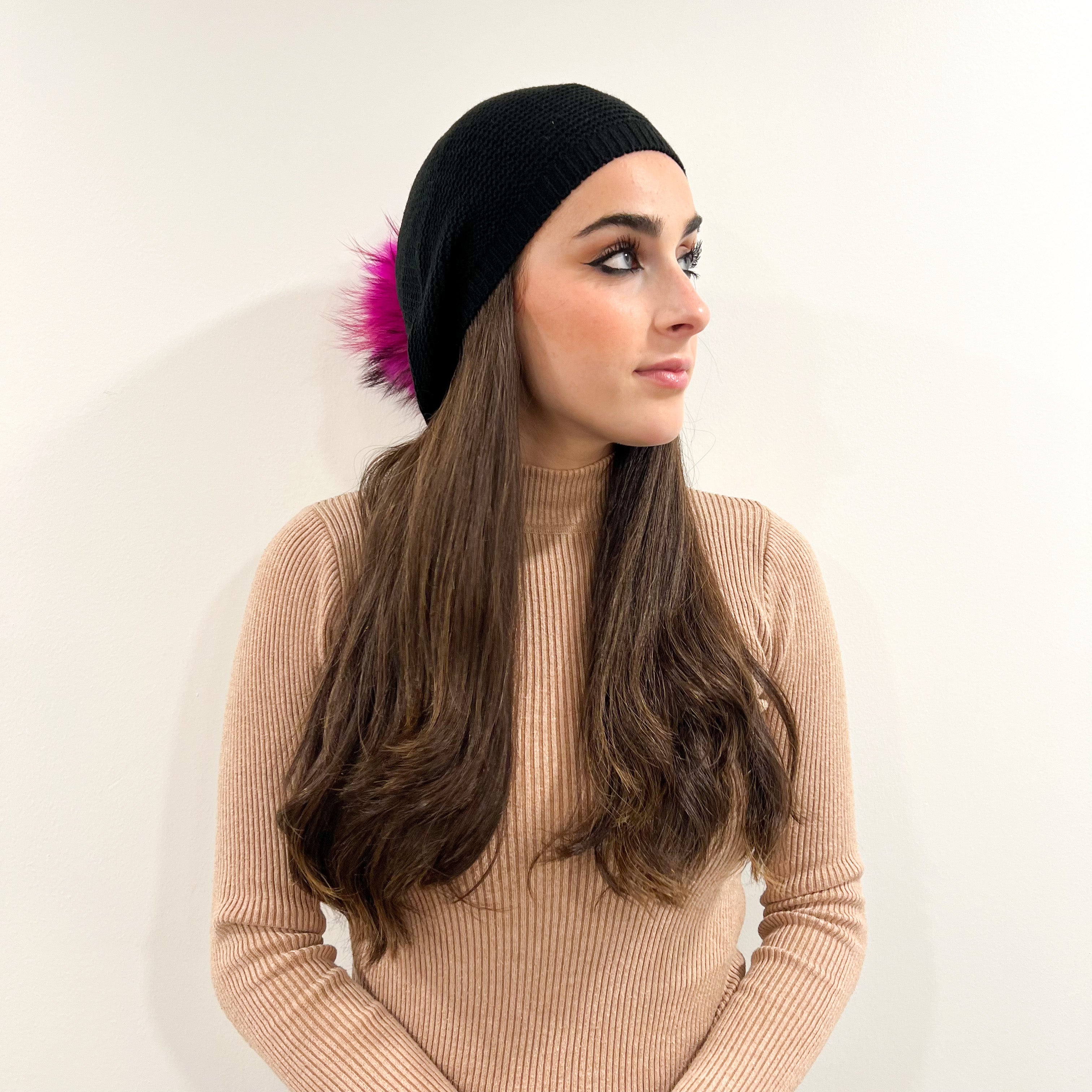 VALERI Signature Lightweight Solid Pom Pom Beret