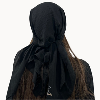 Black Cotton 2.0 Open Square Scarf