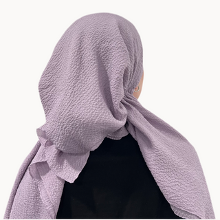 Warm Lavender Crinkle Pre-Tied Scarf